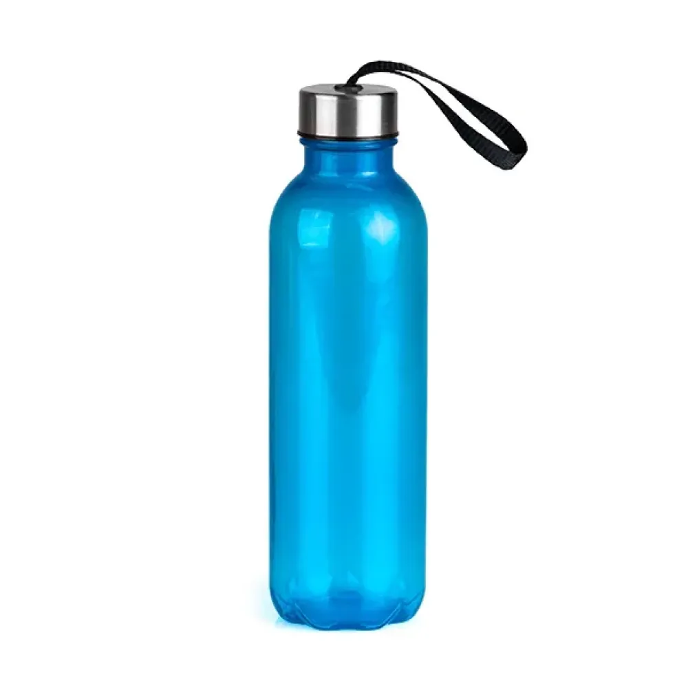 GARRAFA PLÁSTICA AZUL COM TAMPA EM INOX – 600ML