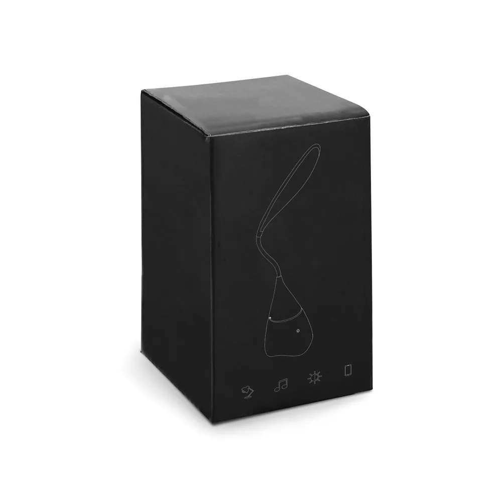 GRAHAM. Luminária de mesa com caixa de som em ABS e 18 LEDs de alto brilho