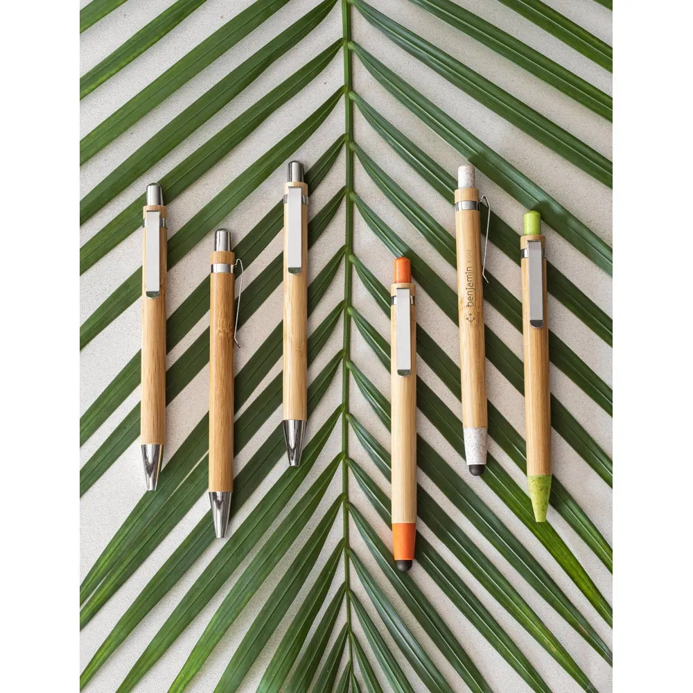 GREENY. Conjunto de esferográfica e lapiseira em bambu