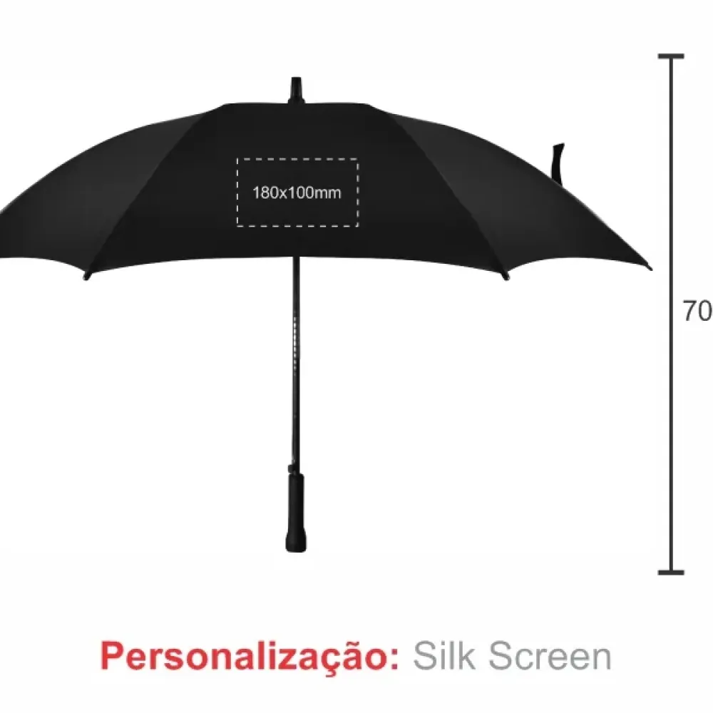 GUARDA-CHUVA AUTOMÁTICO PRETO - 106 CM