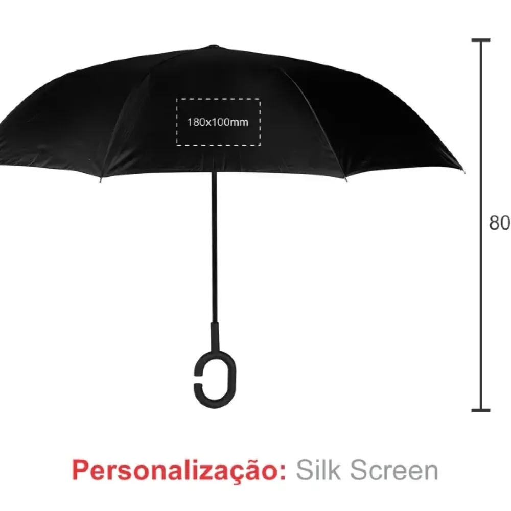 GUARDA-CHUVA INVERTIDO - CINZA - 108 CM
