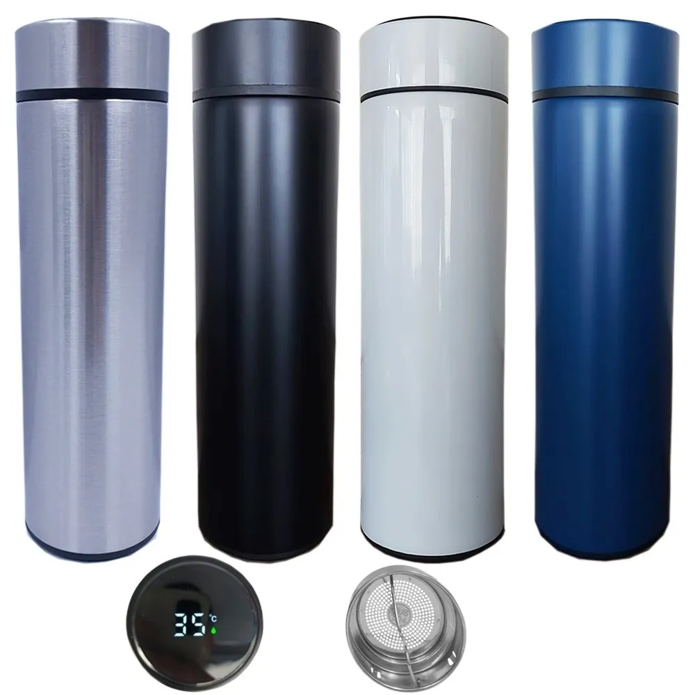Garrafa Squeeze Térmica Em Inox Com Termômetro 420ML