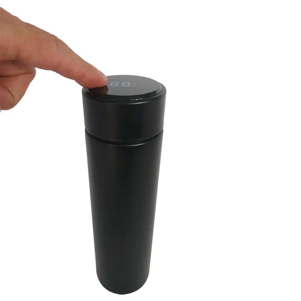 Garrafa Squeeze Térmica Em Inox Com Termômetro 420ML