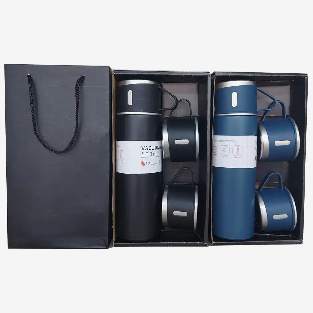 Garrafa Térmica Em Metal Com 3 Xícaras 440ML-BZR-Z303
