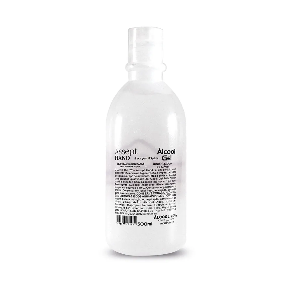 HEALTY 500. Álcool Gel 70% Antisséptico 500ml