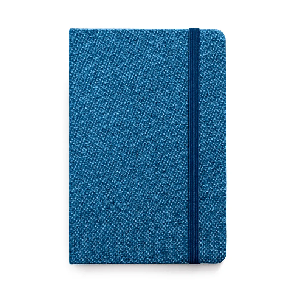 HUGO. Caderno A5 em tecido poliéster com páginas pautadas-93591