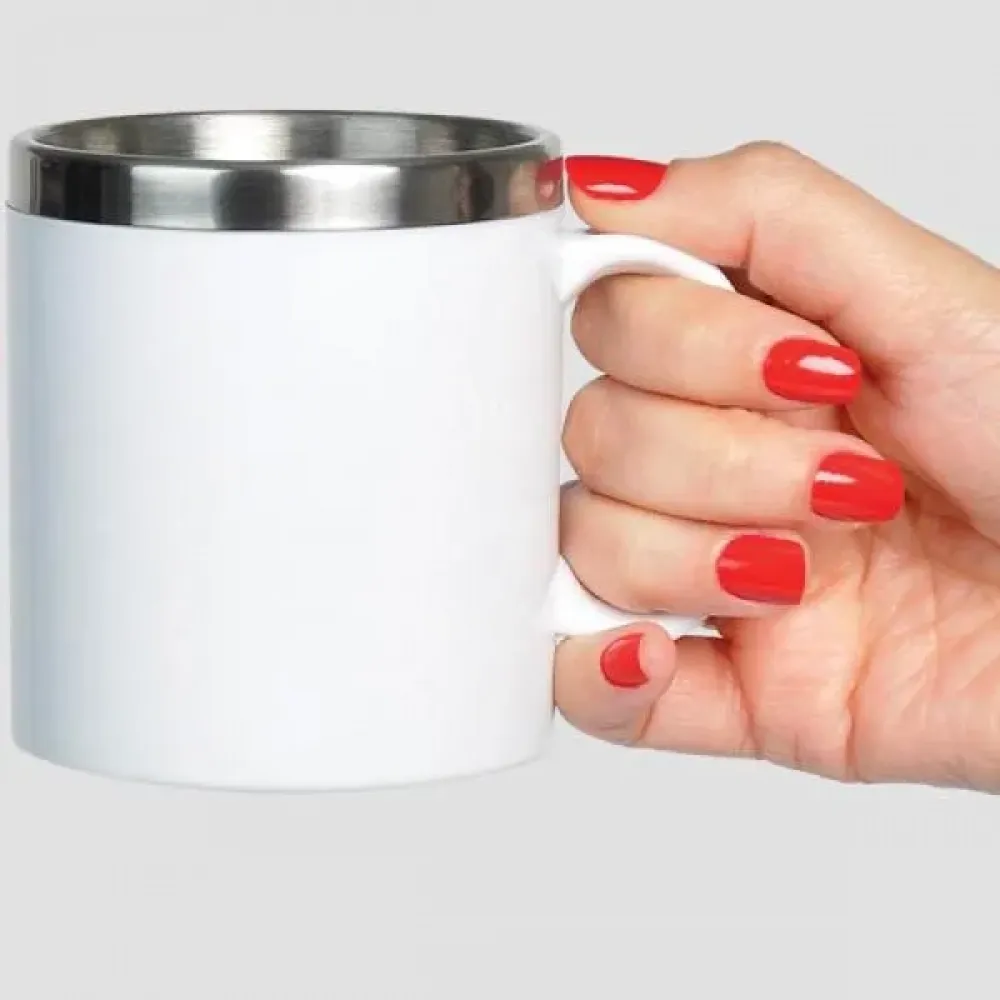 CANECA EM AÇO INOX/POLIESTIRENO - 300 ML