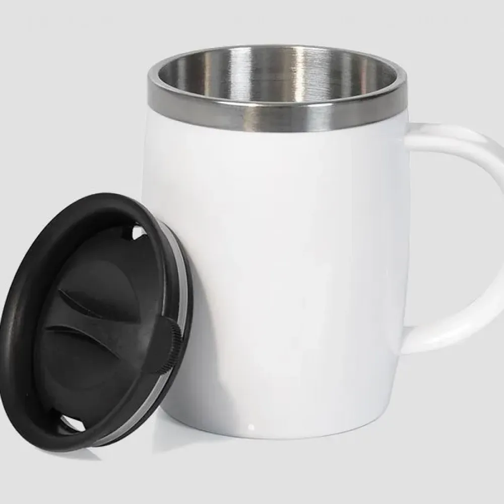 CANECA EM AÇO INOX / POLIESTIRENO - 400 ML-IC-00500