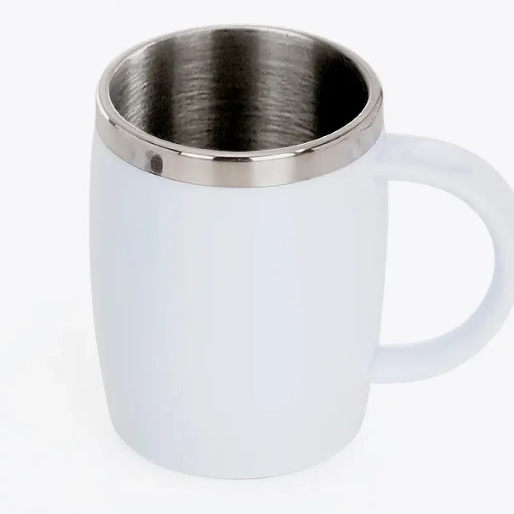 CANECA EM AÇO INOX / POLIESTIRENO - 400 ML