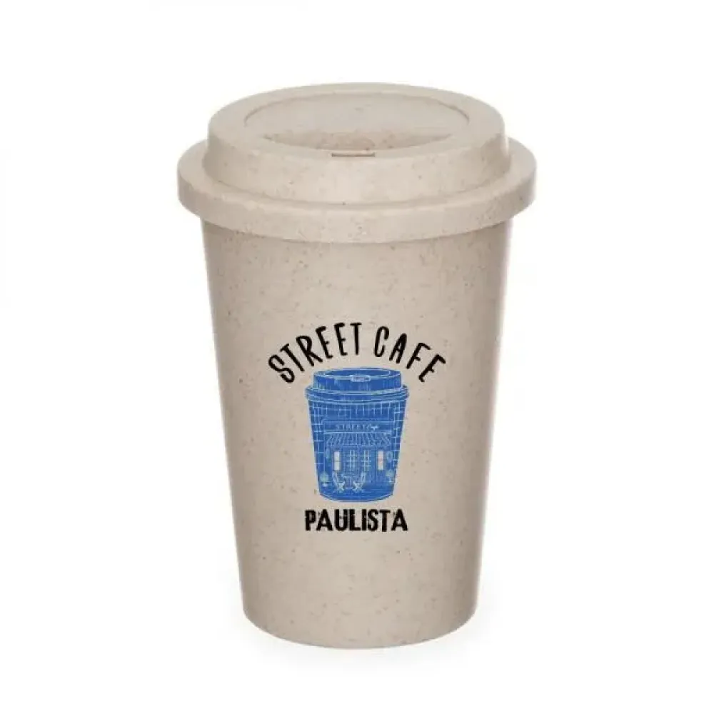 COPO EM FIBRA DE BAMBU COM TAMPA - 450ML