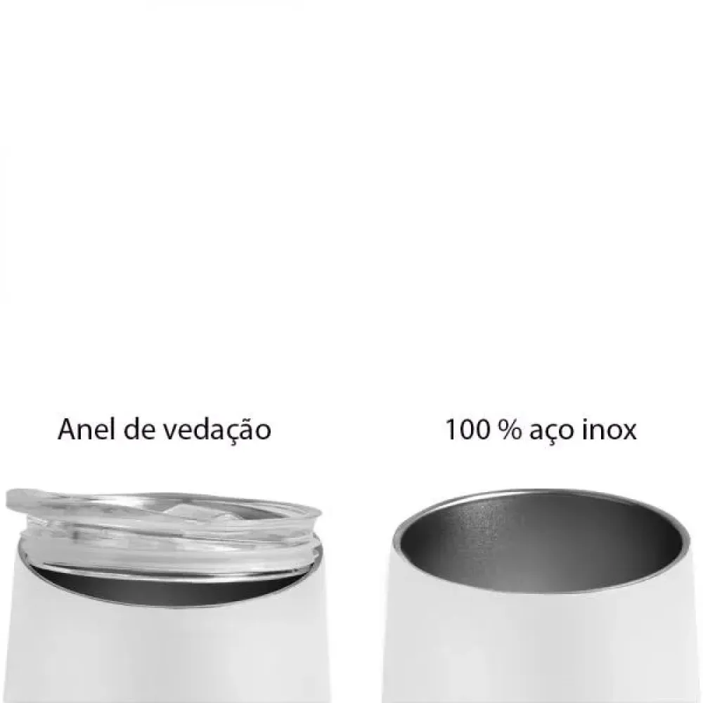 COPO TÉRMICO C/ TAMPA - BRANCO - 340 ML