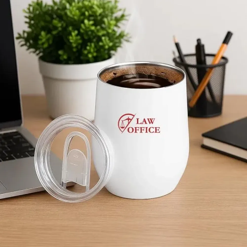 COPO TÉRMICO C/ TAMPA - BRANCO - 340 ML