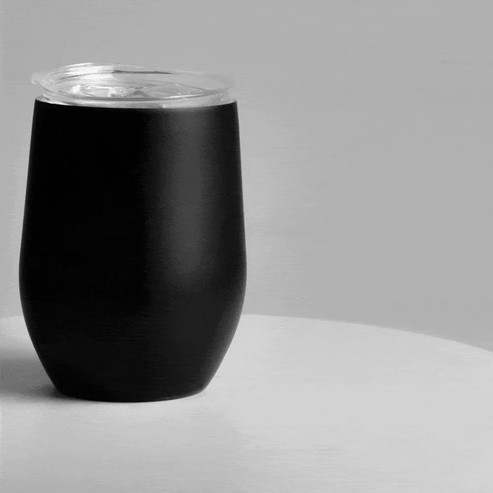 COPO TÉRMICO C/ TAMPA - PRETO - 340 ML