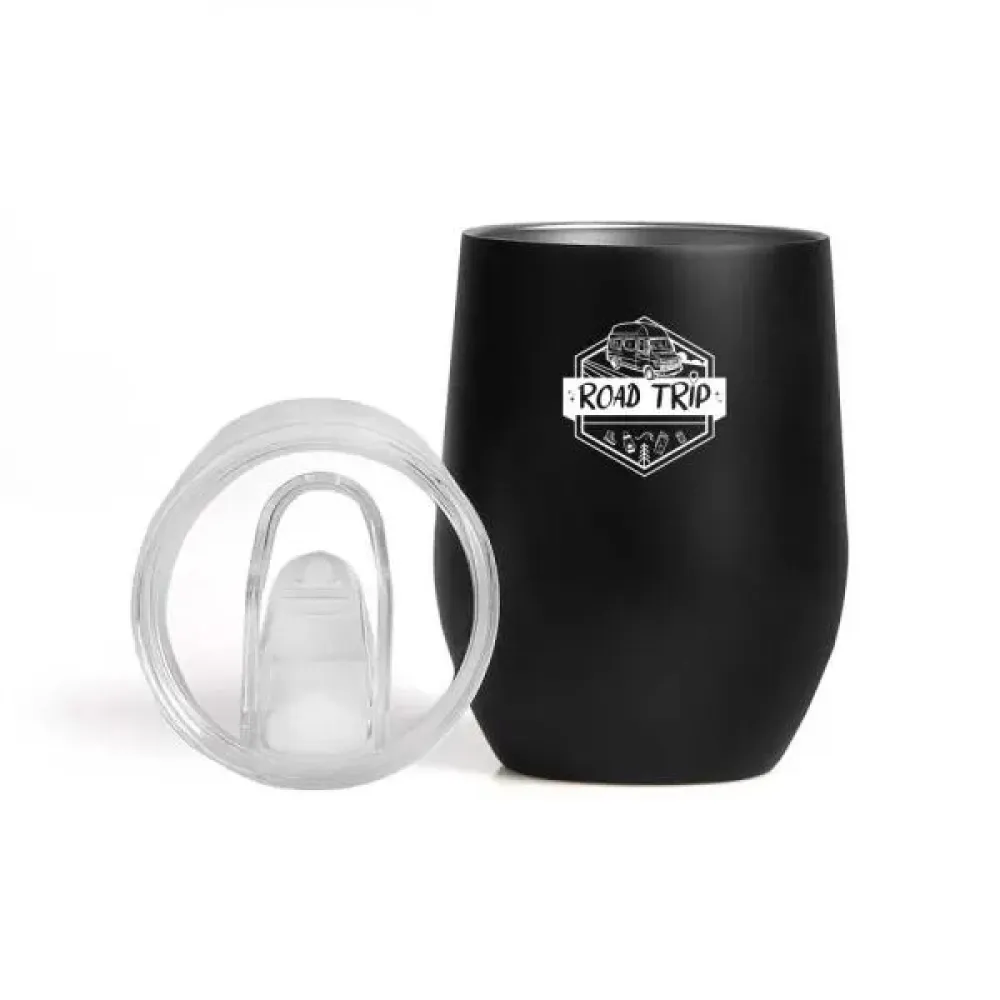 COPO TÉRMICO C/ TAMPA - PRETO - 340 ML