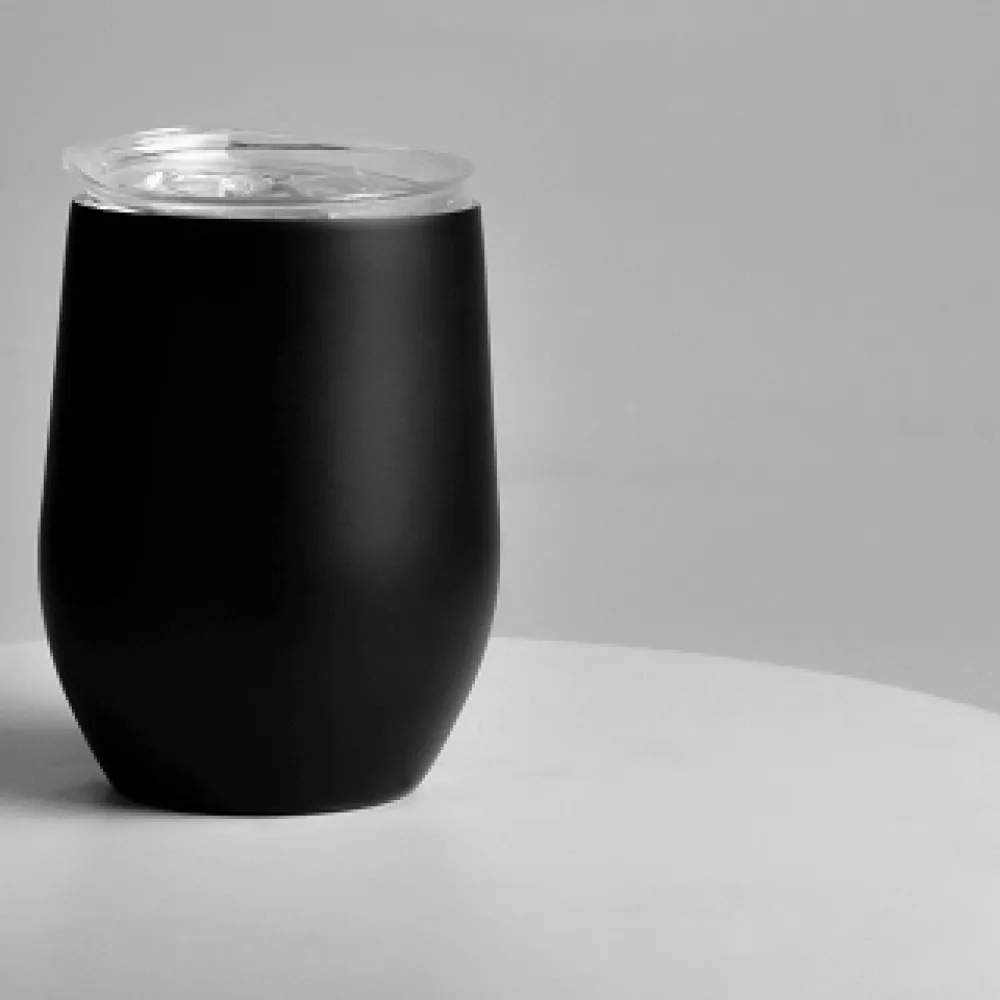 COPO TÉRMICO C/ TAMPA - CINZA - 340 ML