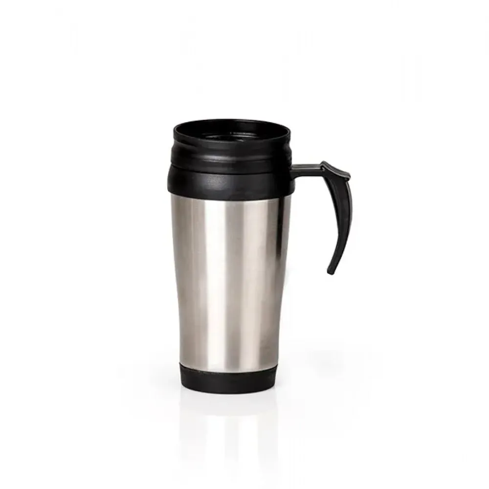 CANECA REVESTIDA EM AÇO INOX - 400 ML - PRETA-IC-X0411