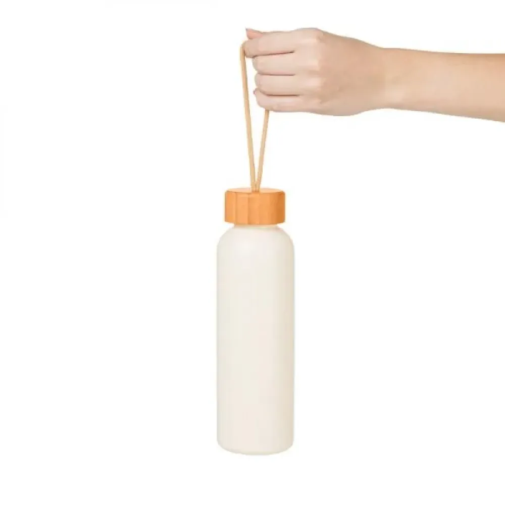 GARRAFA EM PALHA DE TRIGO E TAMPA EM BAMBU - 500 ML