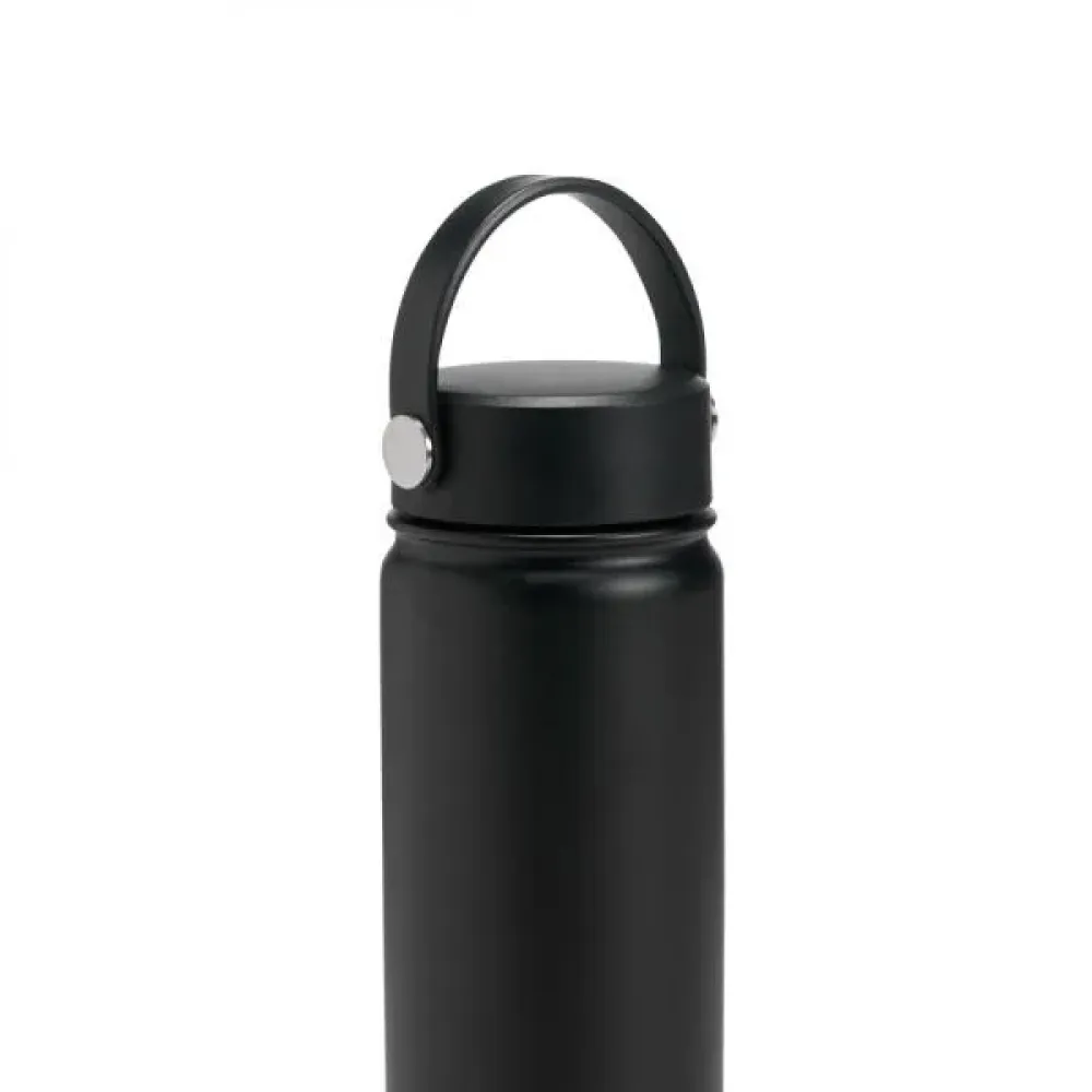 GARRAFA DUPLA CAMADA NA COR PRETA - 550 ML