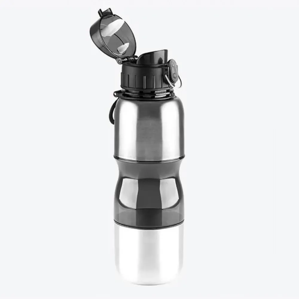 SQUEEZE FUMÊ REVESTIDO EM AÇO INOX - 750 ML