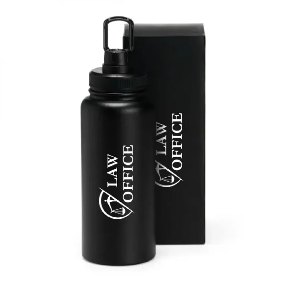 GARRAFA PAREDE DUPLA NA COR PRETA - 950 ML