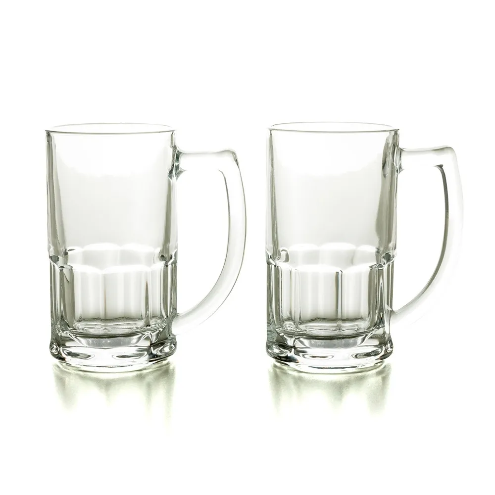 JOGO DE CANECAS DE VIDRO P/ CERVEJA 340 ML - 2 PÇS - NÃO ACOMPANHA A GARRAFA