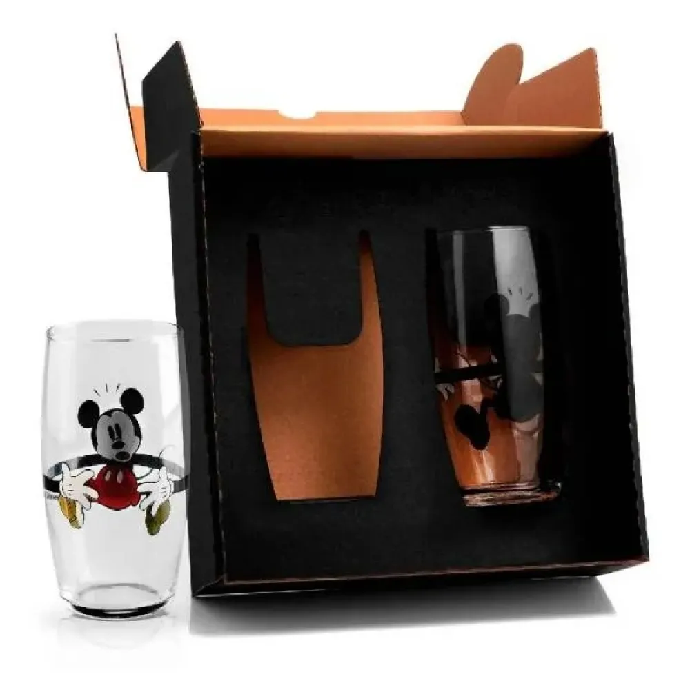 JOGO DE COPOS VIDRO 300 ML - MICKEY - 2 PÇS-VI-00332-450