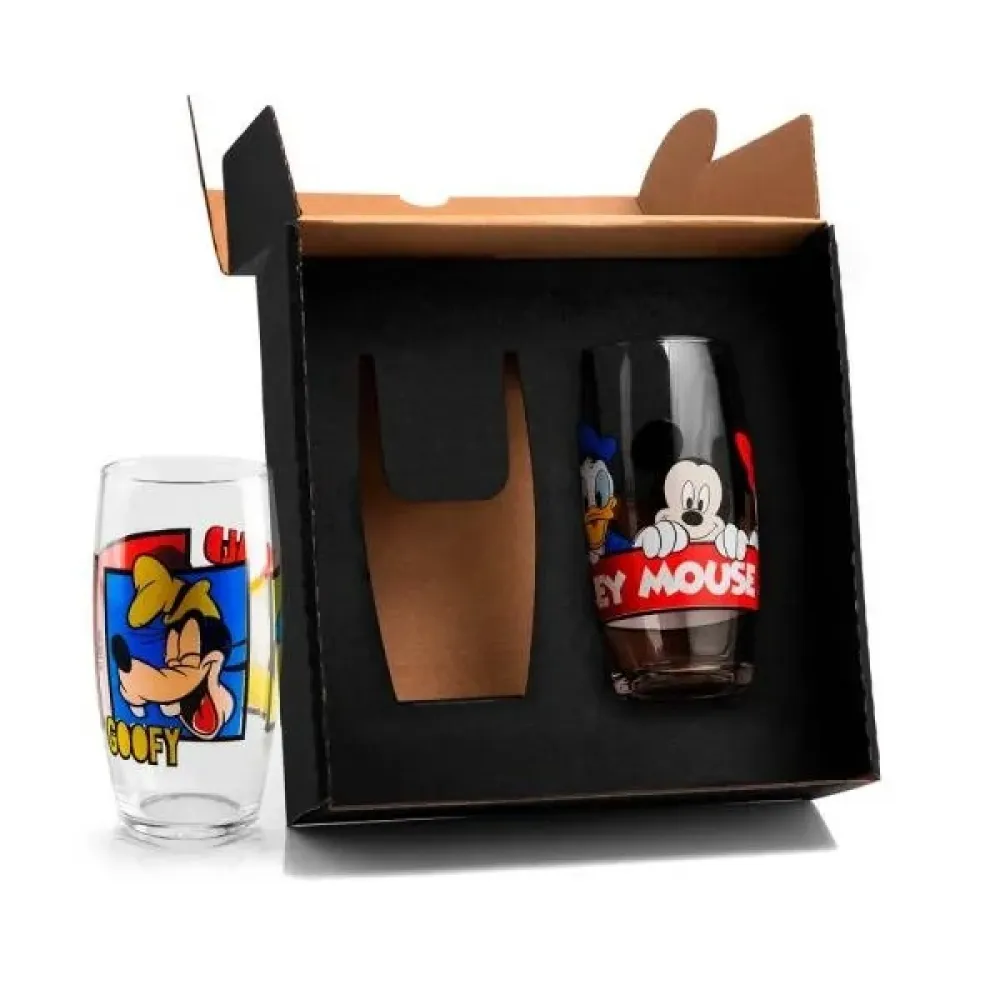 JOGO DE COPOS VIDRO 300 ML - MICKEY E AMIGOS - 2 PÇS-VI-00332-451