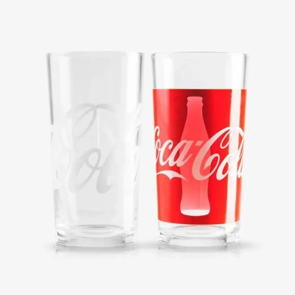 JOGO DE COPOS VIDRO 390 ML - COCA COLA CLASSIC - 2 PÇS-VI-00422-471