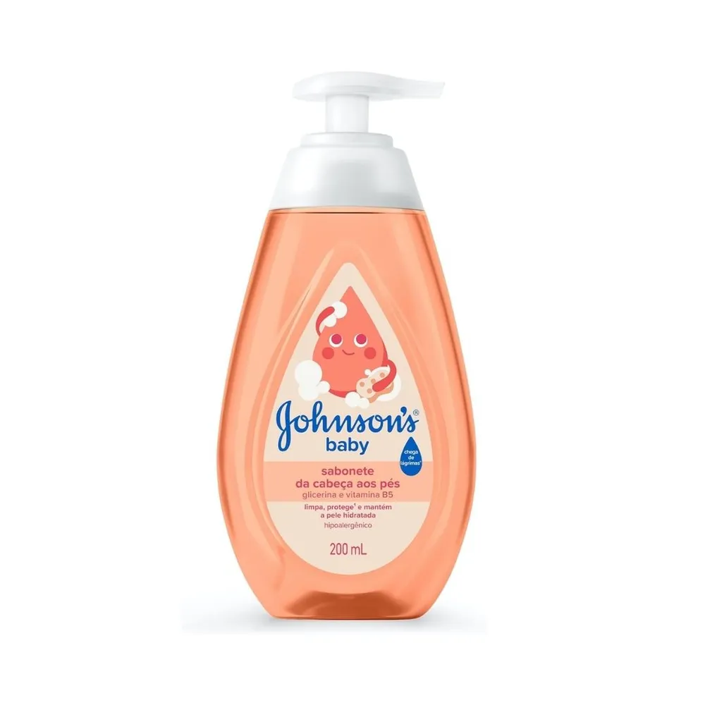 Johnsons Baby Sabonete Líquido Glicerina Da Cabeça Aos Pés, 200ml-JBBY1