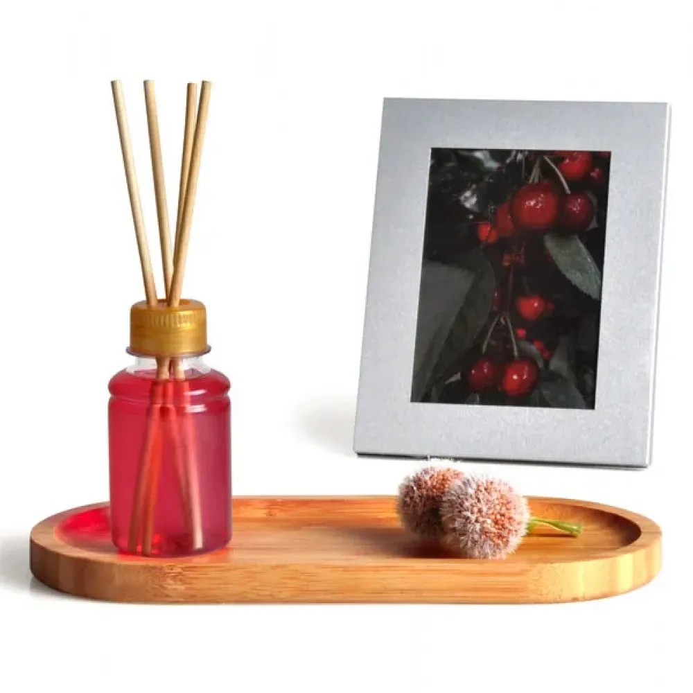 KIT BANDEJA, AROMATIZADOR E ACESSÓRIOS - 4 PÇS - CEREJA E AVELÃ