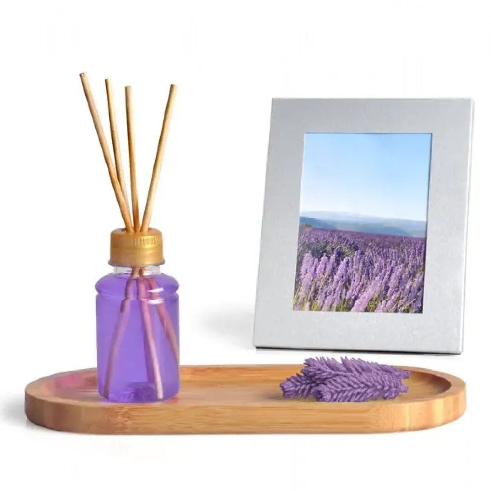 KIT BANDEJA, AROMATIZADOR E ACESSÓRIOS - 4 PÇS - LAVANDA