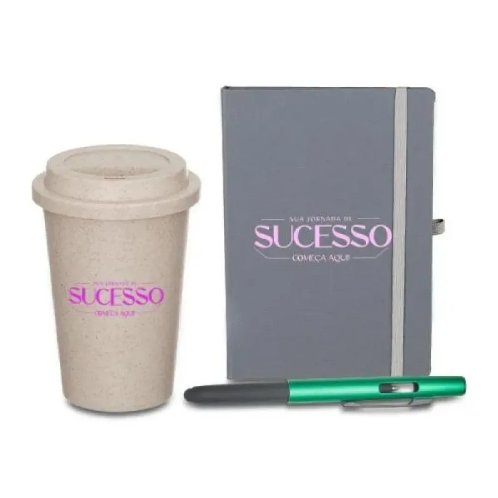 KIT CADERNO E ACESSÓRIOS - 3 PÇS