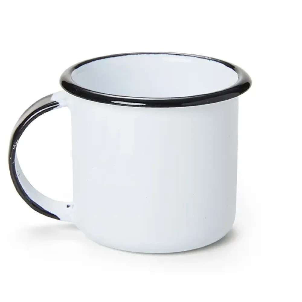 KIT CANECAS EM ALUMÍNIO ESMALTADO BRANCO - 70ML - 2 PÇS