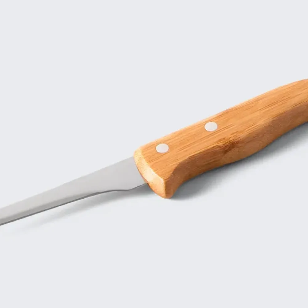 CONJ.DE FACAS BAMBU / MADEIRA / INOX COM ESTOJO FRANKFURT- 4 PÇS