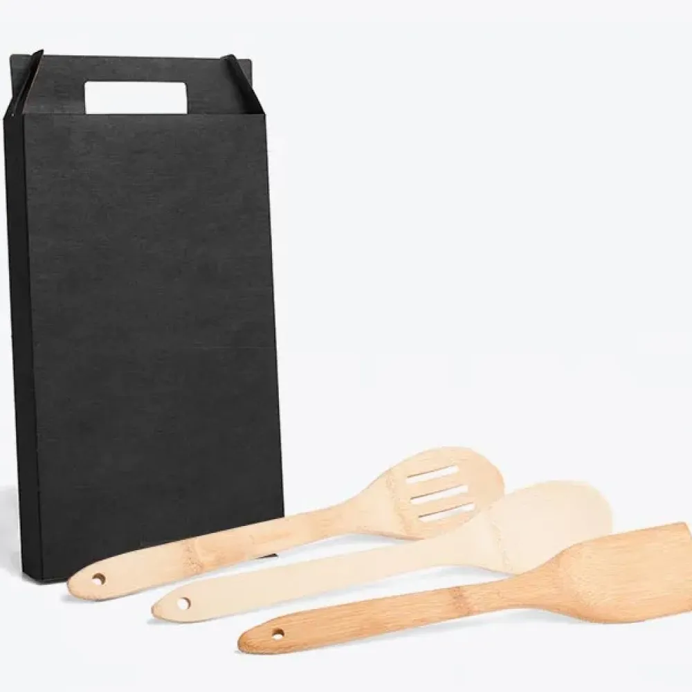 KIT DE UTENSÍLIOS EM BAMBU 30CM – 3 PÇS