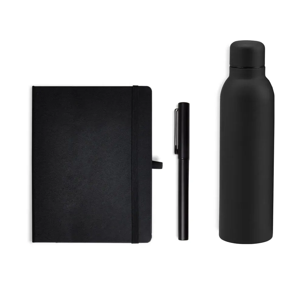 KIT GARRAFA, CADERNO E CANETA - 3 PÇS-KT-90365