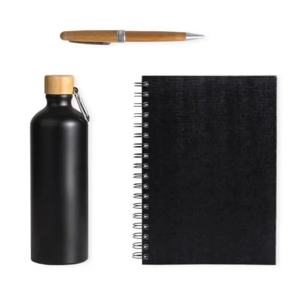 KIT GARRAFA, CADERNO E CANETA - 3 PÇS-KT-90285