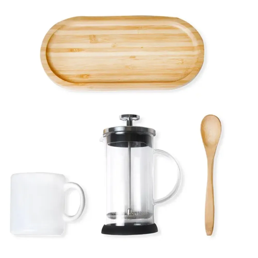 KIT PARA CAFÉ COM PRENSA FRANCESA - 4 PÇS