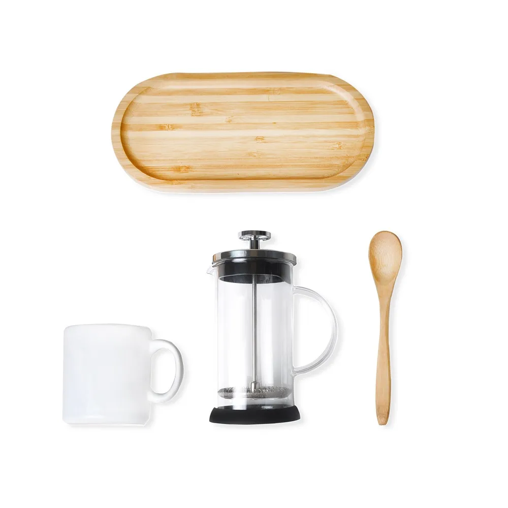 KIT PARA CAFÉ COM PRENSA FRANCESA - 4 PÇS