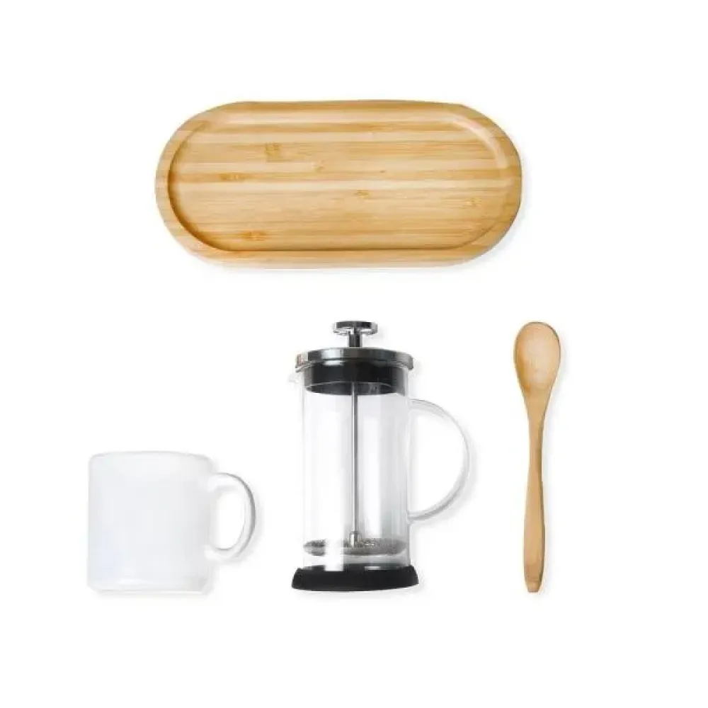 KIT PARA CAFÉ COM PRENSA FRANCESA - 4 PÇS-KT-90279