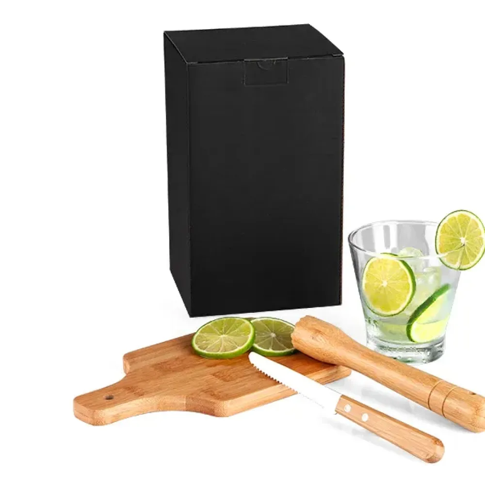 KIT PARA CAIPIRINHA EM BAMBU IBIZA – 0,35 L – 4 PÇS