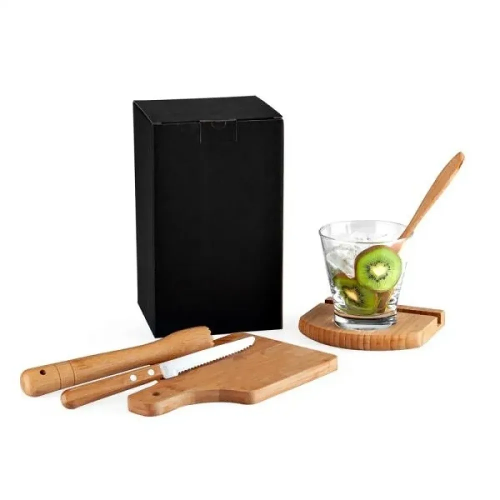 KIT PARA CAIPIRINHA EM BAMBU IBIZA - 0,35 L - 6 PÇS