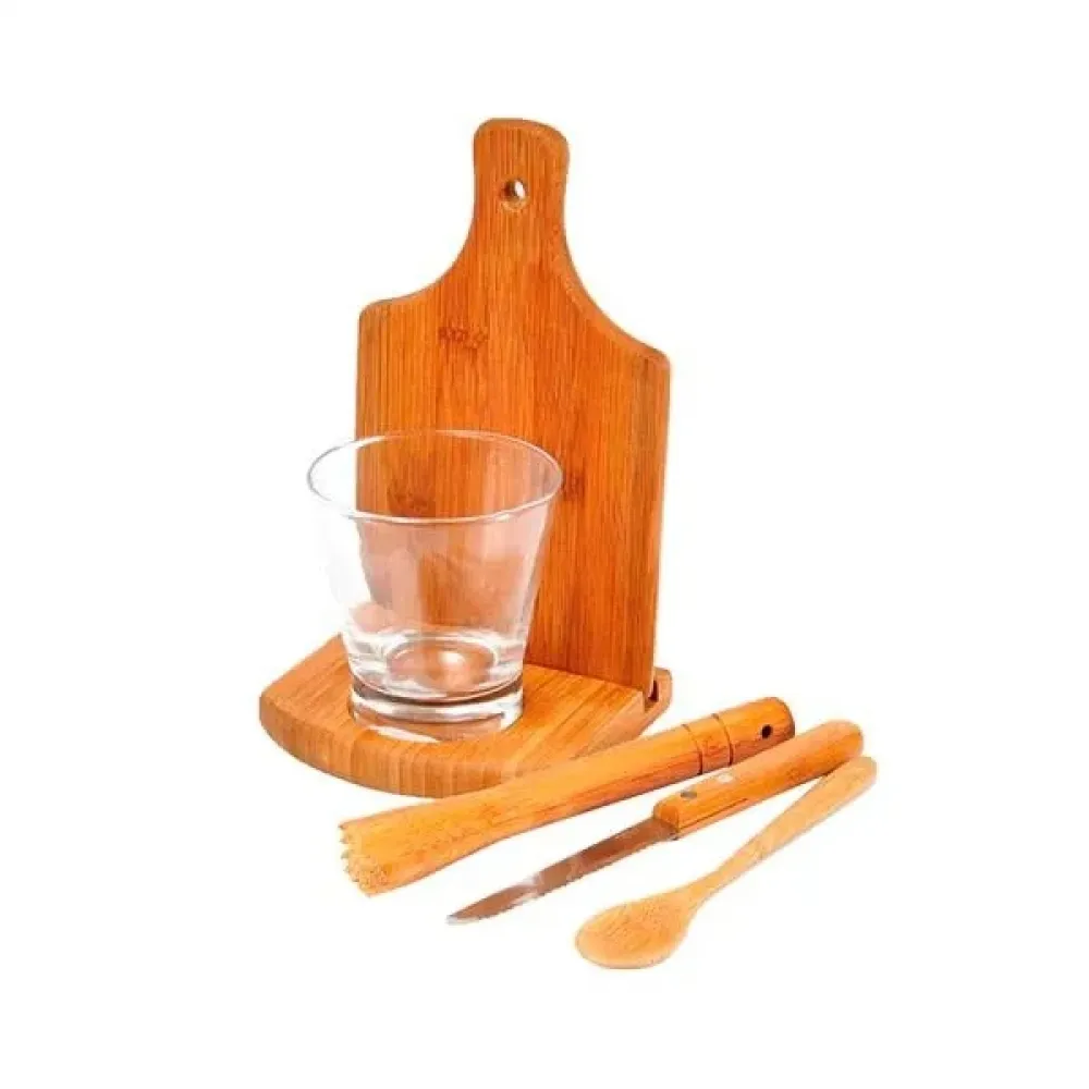 KIT PARA CAIPIRINHA EM BAMBU IBIZA - 0,35 L - 6 PÇS