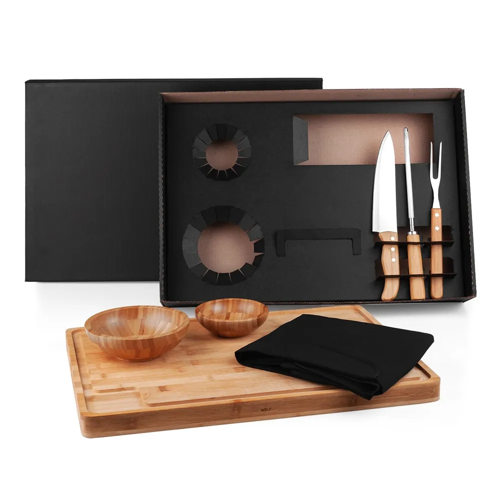 KIT PARA CHURRASCO - 7 PÇS BAMBU-KT-90114-BAMBU