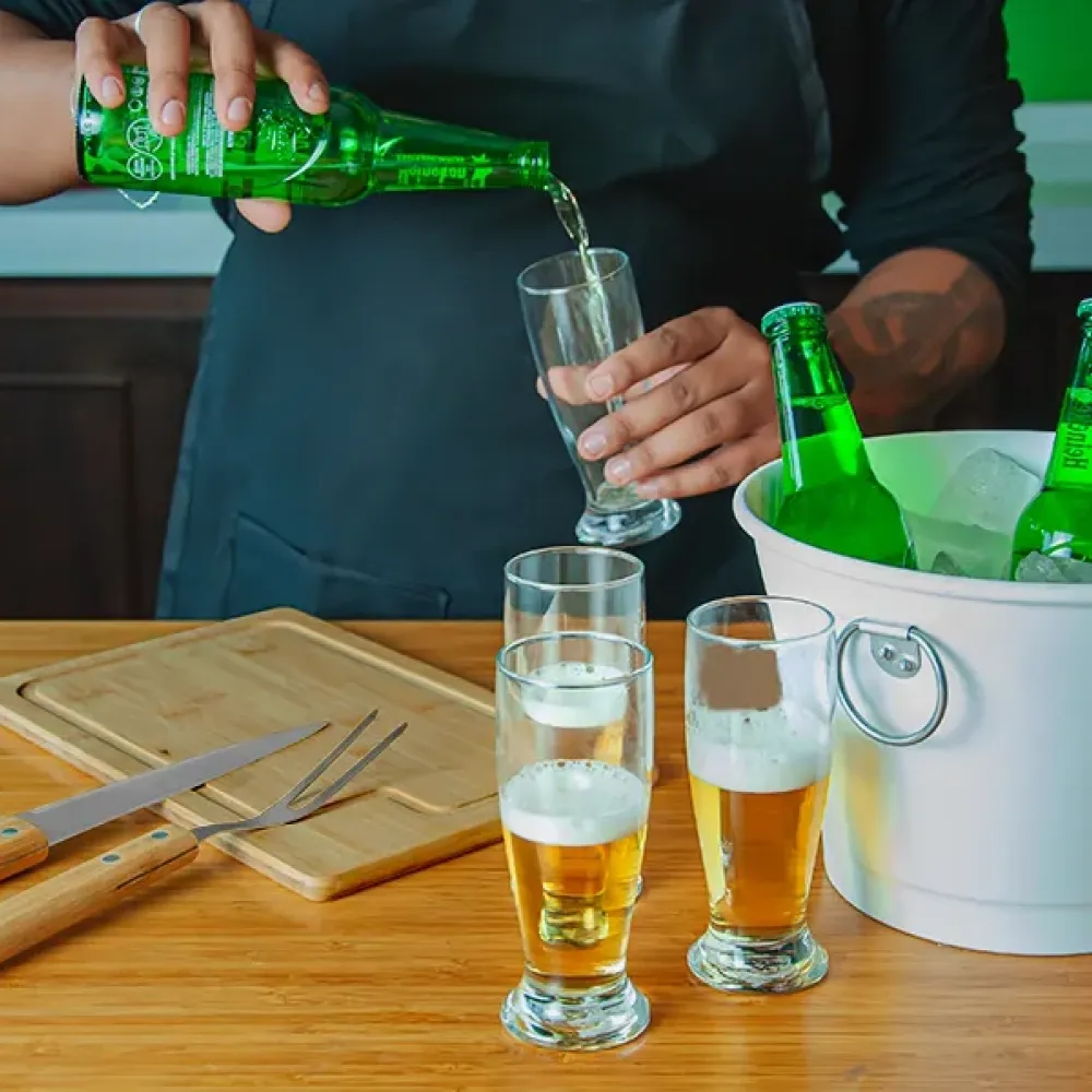 KIT PARA CHURRASCO COM BALDE -  9 PÇS