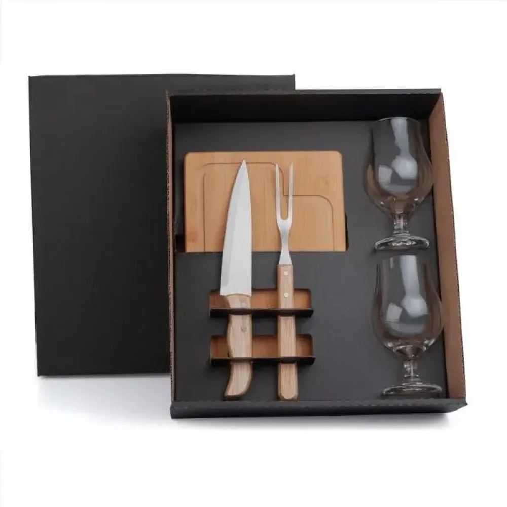 KIT PARA CHURRASCO COM COPOS - 5 PÇS