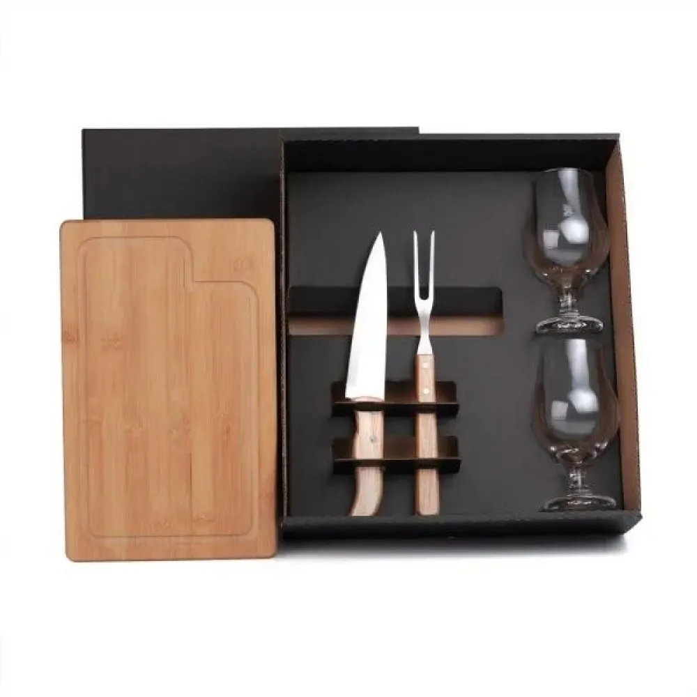 KIT PARA CHURRASCO COM COPOS - 5 PÇS-KT-9044W