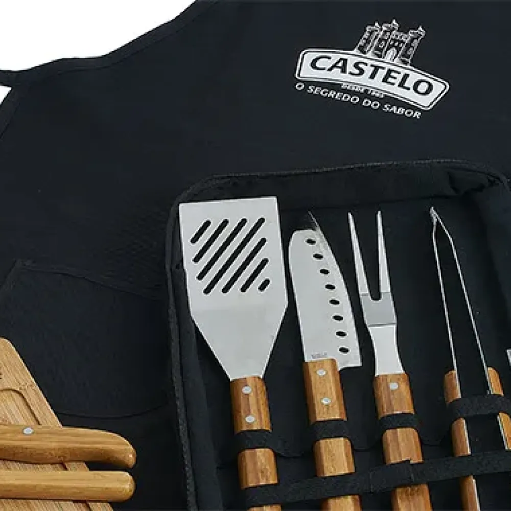 KIT PARA CHURRASCO E CAIPIRINHA QUEBEC - 14 PÇS