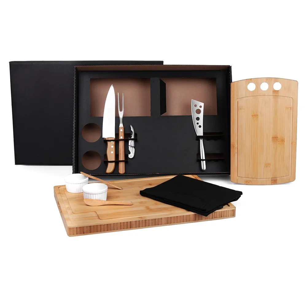 KIT PARA CHURRASCO E PETISCO COM 2 TÁBUAS – 11 PÇS