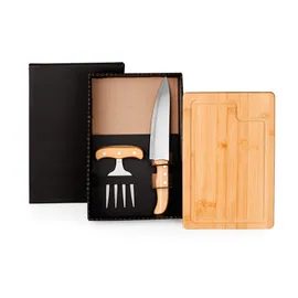 Miniatura de imagem do produto KIT PARA CHURRASCO EM BAMBU COM GARFO  4 DENTES – 3 PÇS